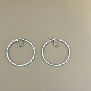 White gold and diamond hoops